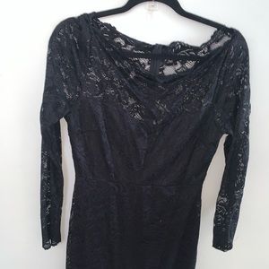 black lace long sleeve dress